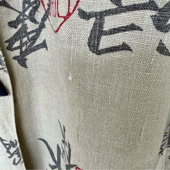 Vintage 90s L Painted Pony Green Linen Untructured Blazer L Relaxed Button Up - Picture 9 of 10